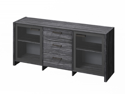 Тумба трехсекционная с 2 дверьми FB-13-02.D. Древесина Графит Тумба трехсекционная с 2 дверьми FB-13-02.D. Древесина Графит