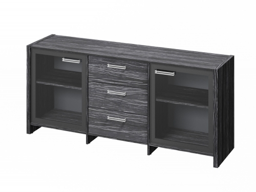 Тумба трехсекционная с 2 дверьми FI-13-02.D. Древесина Графит Тумба трехсекционная с 2 дверьми FI-13-02.D. Древесина Графит