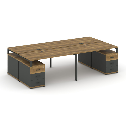 Бенч-система на 4 места с 2 опорными тумбами Concept CN.DRS-325