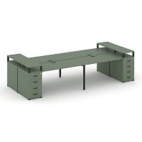 Бенч-система на 4 места с 2 опорными тумбами Concept CN.DRS-442