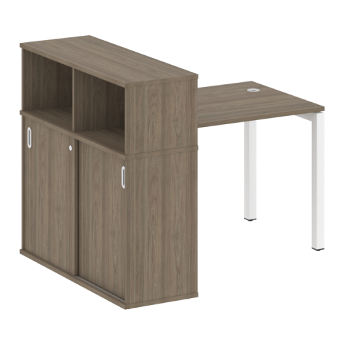 Стол офисный с шкафом-купе на П-обр. м/к Metal System Quattro 50БП.РС-СШК-3.1 фото 3