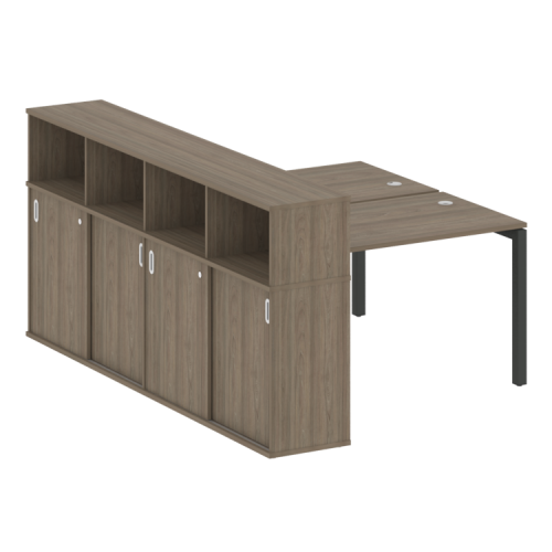 Бенч-система с шкафом-купе на П-обр. м/к Metal System Quattro 50БП.РС-СШК-4.2