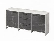 Тумба трехсекционная FB-13-01.G Хромикс белый/Камень Пьетра Гриджиа черный