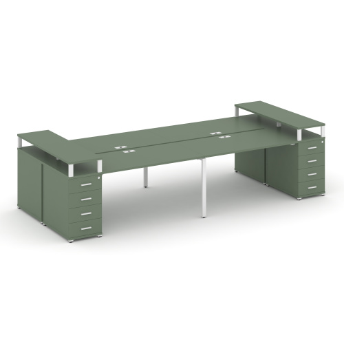 Бенч-система на 4 места с 2 опорными тумбами Concept CN.DRS-443