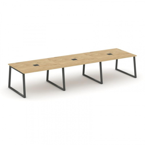 Style Project Стол переговорный SN-6T1.SPRG-052 Акация Лорка/Металл Антрацит/Заглушка Металл Антраци фото 4