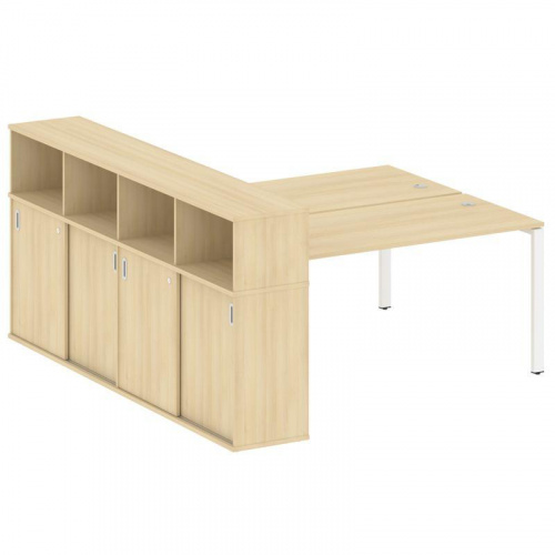 Бенч-система с шкафом-купе на П-обр. м/к Metal System БП.РС-СШК-4.4