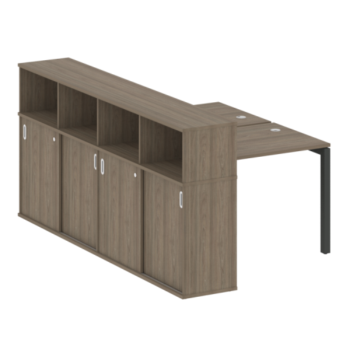 Бенч-система с шкафом-купе на П-обр. м/к Metal System Quattro 50БП.РС-СШК-4.1