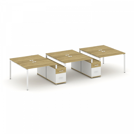 Бенч-система на 6 мест с 2 опорными тумбами Concept CN.DRS-338