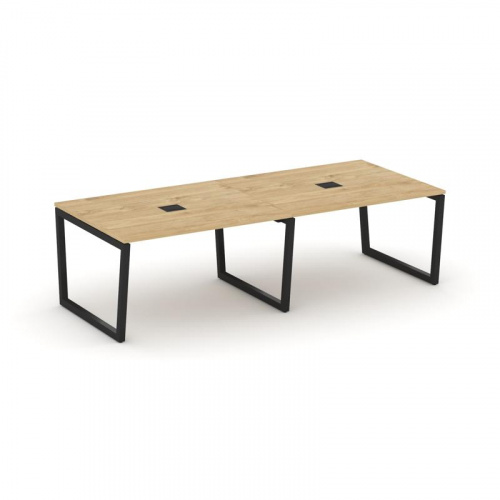 Style Project Стол переговорный SN-5T2.SPRG-042 Акация Лорка/Металл Антрацит/Заглушка Металл Антраци