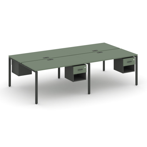 Бенч-система на 4 места с подвесными тумбами Concept CN.DRS-140 фото 2