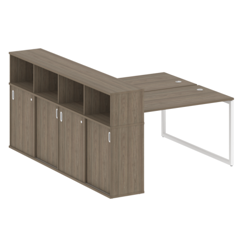 Бенч-система с шкафом-купе на О-обр. м/к Metal System Quattro 40БО.РС-СШК-4.3