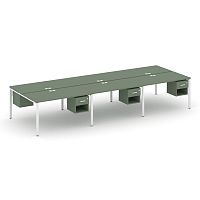 Бенч-система на 6 мест с подвесными тумбами Concept CN.DRS-158