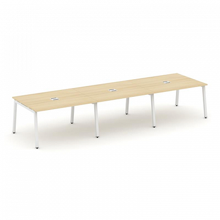Style Project Стол переговорный SN-5A.SPRG-054 Акация Лорка/Металл Белый 4740*1180*750