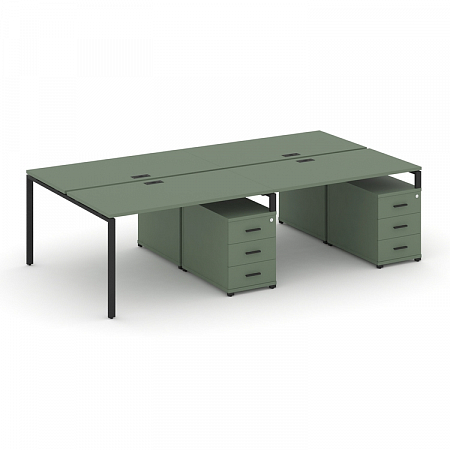 Бенч-система на 4 места с 2 опорными тумбами Concept CN.DRS-320