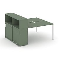 Бенч-система с опорным шкафом-купе с надставкой Concept CN.DRS-238