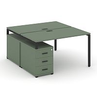 Бенч-система на 2 места с опорной тумбой Concept CN.DRS-302