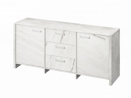 Тумба трехсекционная FI-13-01.G Хромикс белый/Мрамор Леванто белый