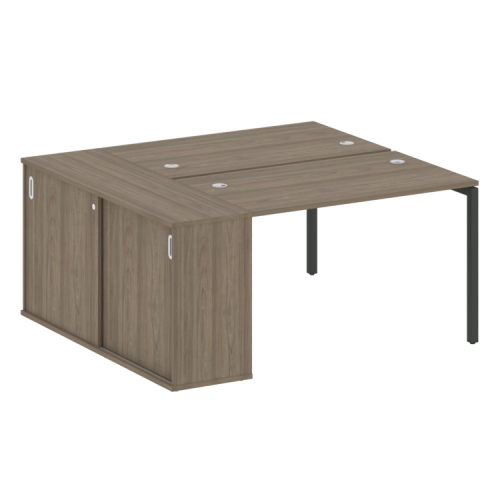 Бенч-система с шкафом-купе на П-обр. м/к Metal System Quattro 40БП.РС-СШК-1.2