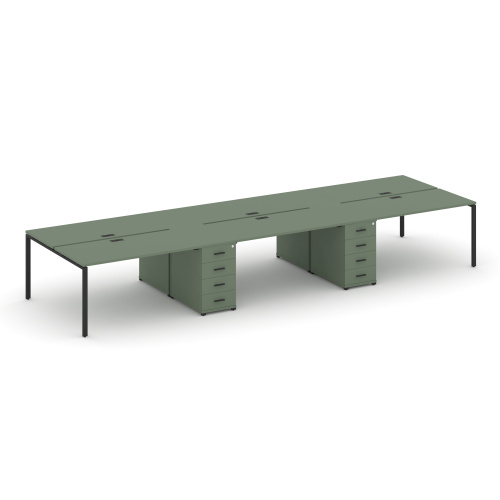 Бенч-система на 6 мест с 2 опорными тумбами Concept CN.DRS-449