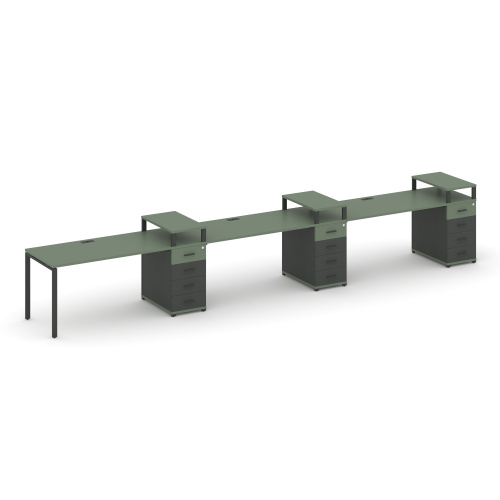 Бенч-система на 3 места с 3 опорными тумбами Concept CN.ORS-457 фото 2