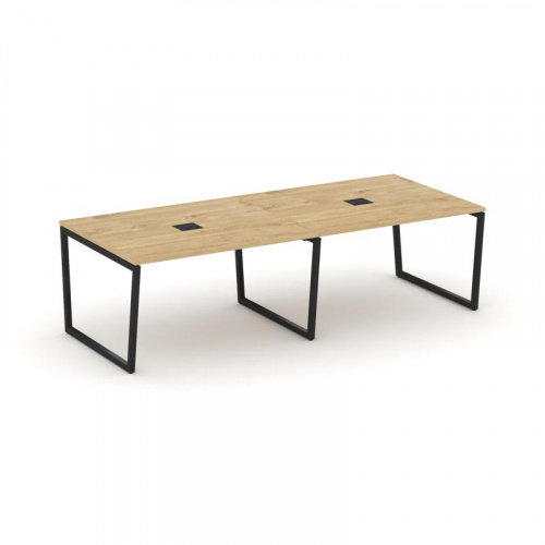 Style Project Стол переговорный SN-4T2.SPRG-042 Акация Лорка/Металл Антрацит/Заглушка Металл Антраци