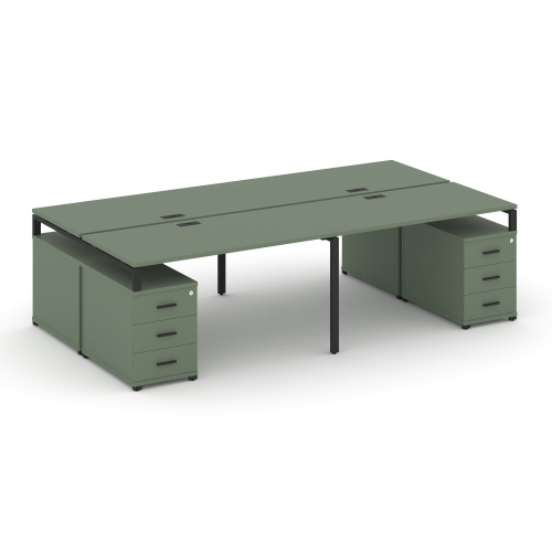 Бенч-система на 4 места с 2 опорными тумбами Concept CN.DRS-325