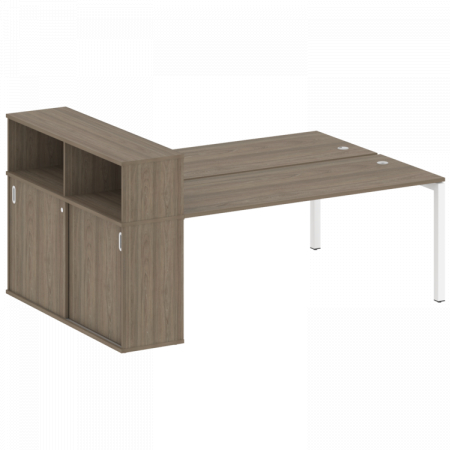 Бенч-система с шкафом-купе на П-обр. м/к Metal System Quattro 50БП.РС-СШК-2.5