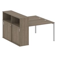 Бенч-система с шкафом-купе на П-обр. м/к Metal System Quattro 40БП.РС-СШК-2.2